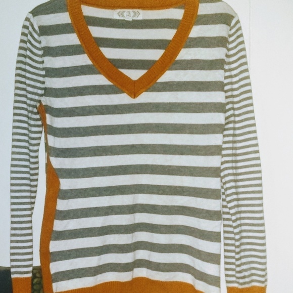 Pink Rose Sweaters - 🎄🎀🎁 sale Pink rose-gray/orange striped sweater